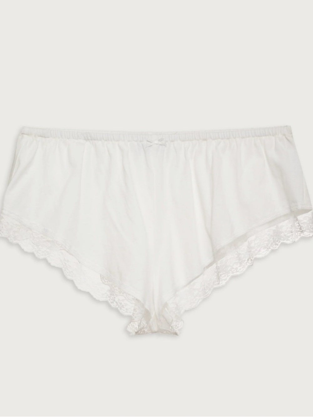 Frankie's Bikinis White Lace-Trim Lounge Shorts